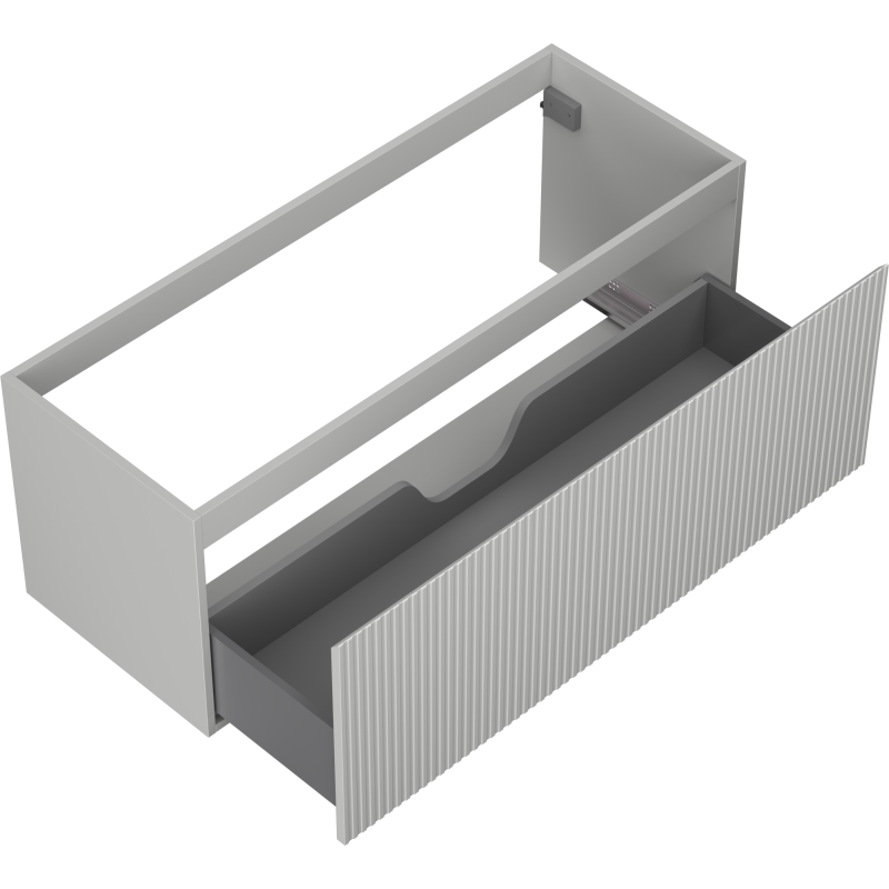Mexen Rivel vonios spintelė po praustuvu 120 cm, 1 stalčius, rifliuota, pilkas matinis - 91A20-12047-1-BF62