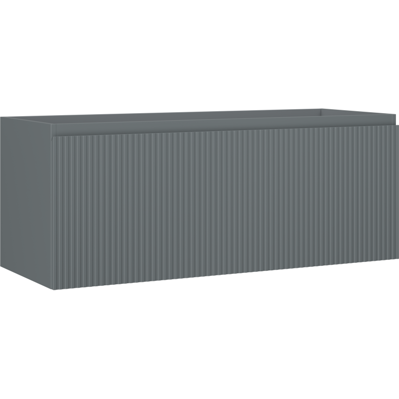 Mexen Rivel vonios šviestuvas po kriaukle 120 cm, 1 stalčius, grioveliai, matinė grafito spalva - 91A20-12047-1-BF66