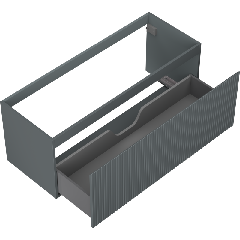 Mexen Rivel vonios šviestuvas po kriaukle 120 cm, 1 stalčius, grioveliai, matinė grafito spalva - 91A20-12047-1-BF66