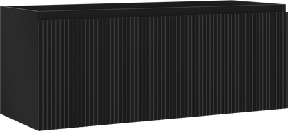 Mexen Rivel vonios kambario spintelė po praustuvu 120 cm, 1 stalčius, griovelis, juodas matinis - 91A20-12047-1-BF71
