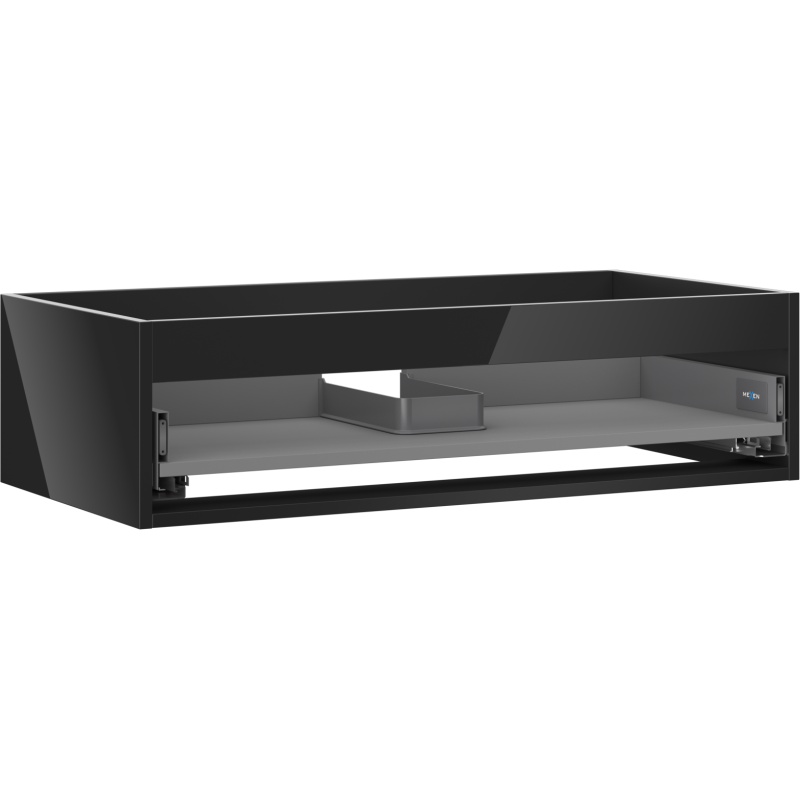 Mexen Box-A vonios spintelės korpusas po praustuvu 90 cm, 1 stalčius, juodas blizgus - 91AX0-0900-235-1-70