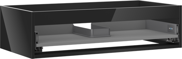 Mexen Box-A vonios spintelės korpusas po praustuvu 90 cm, 1 stalčius, juodas blizgus - 91AX0-0900-235-1-70