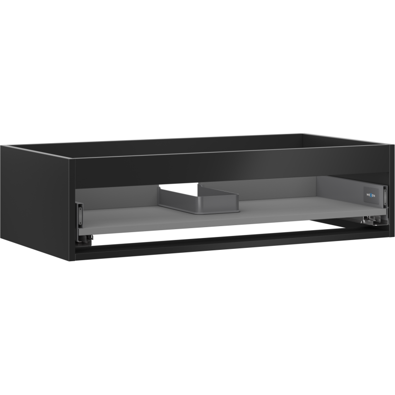 Mexen Box-A praustuvo spintelės korpusas 90 cm, 1 stalčius, juodas matinis - 91AX0-0900-235-1-71