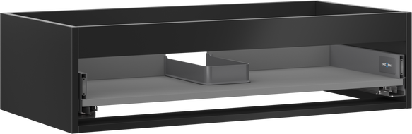 Mexen Box-A praustuvo spintelės korpusas 90 cm, 1 stalčius, juodas matinis - 91AX0-0900-235-1-71