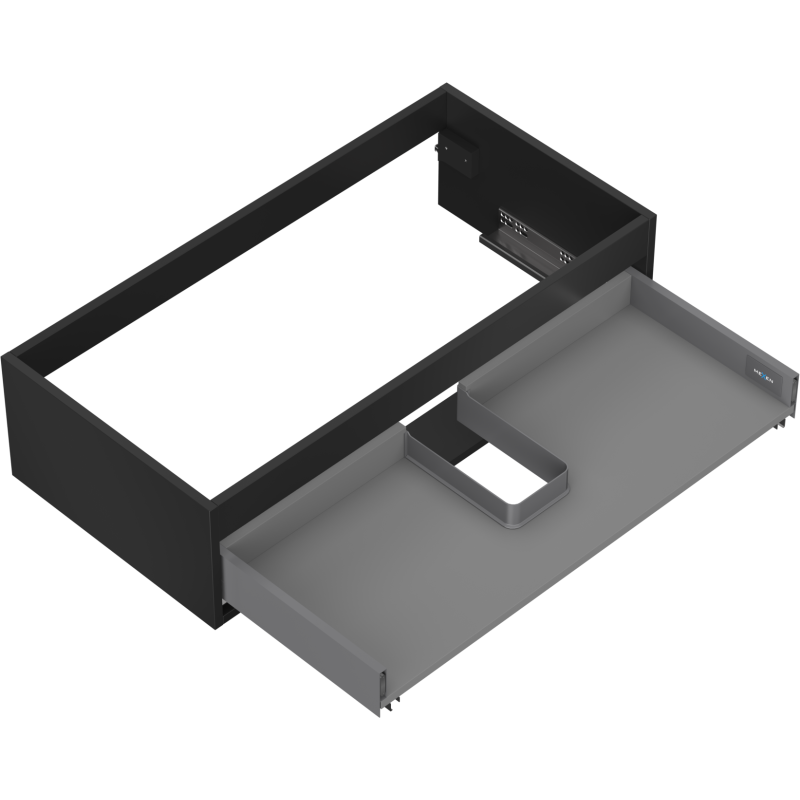 Mexen Box-A praustuvo spintelės korpusas 90 cm, 1 stalčius, juodas matinis - 91AX0-0900-235-1-71