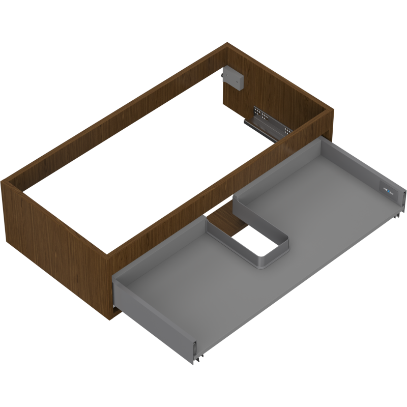 Mexen Box-A apatinės spintelės korpusas po praustuvu 90 cm, 1 stalčius, riešutmedis - 91AX0-0900-235-1-86