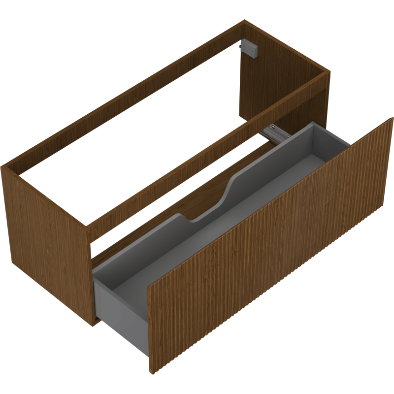 Mexen Rivel vonios spintelė po kriaukle 120 cm, 1 stalčius, rifliuota, riešutas - 91A20-12047-1-BF86