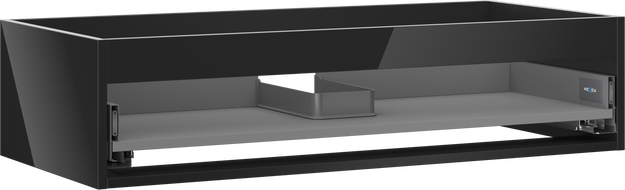 Mexen Box-A korpuso po praustuvu spintelė 100 cm, 1 stalčius, juodas blizgus - 91AX0-1000-235-1-70