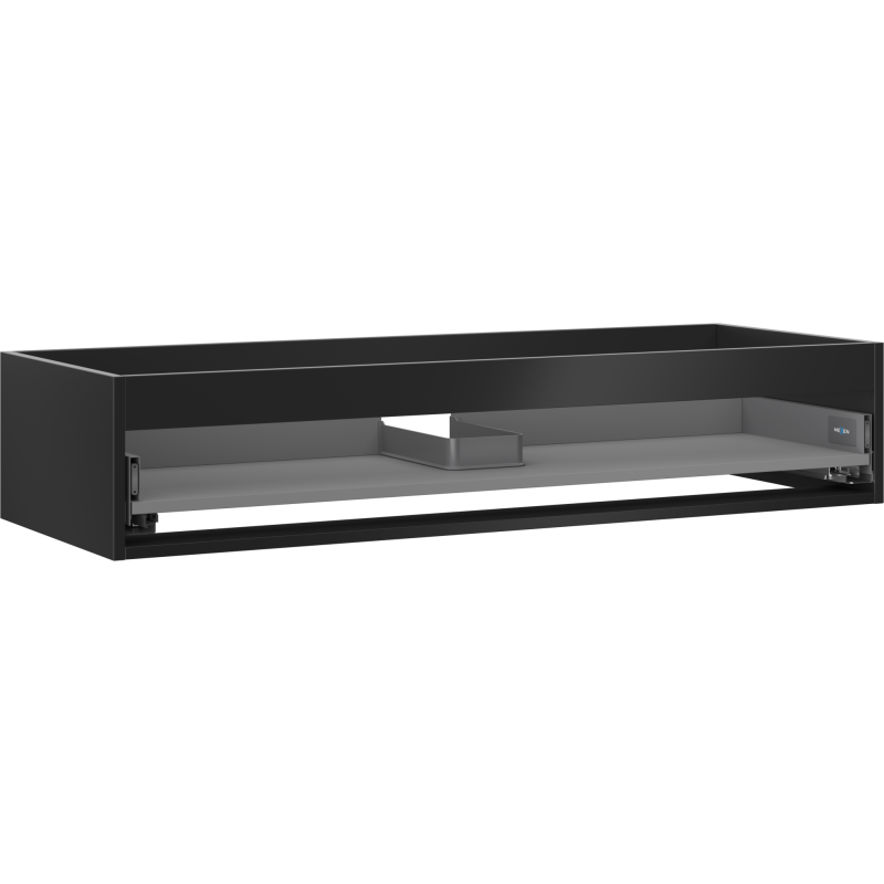 Mexen Box-A sienos spintelės korpusas po praustuvu 120 cm, 1 stalčius, juoda matinė - 91AX0-1200-235-1-71