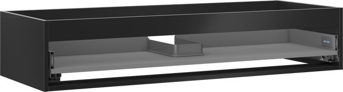 Mexen Box-A sienos spintelės korpusas po praustuvu 120 cm, 1 stalčius, juoda matinė - 91AX0-1200-235-1-71
