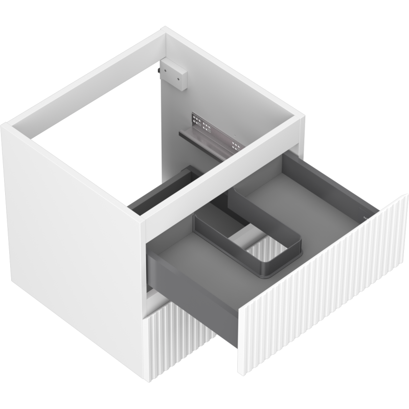 Mexen Rivel vonios kambario spintelė po praustuvu 50 cm, 2 stalčiai, grioveliais, balta matinė - 91A20-05047-2-BFF01