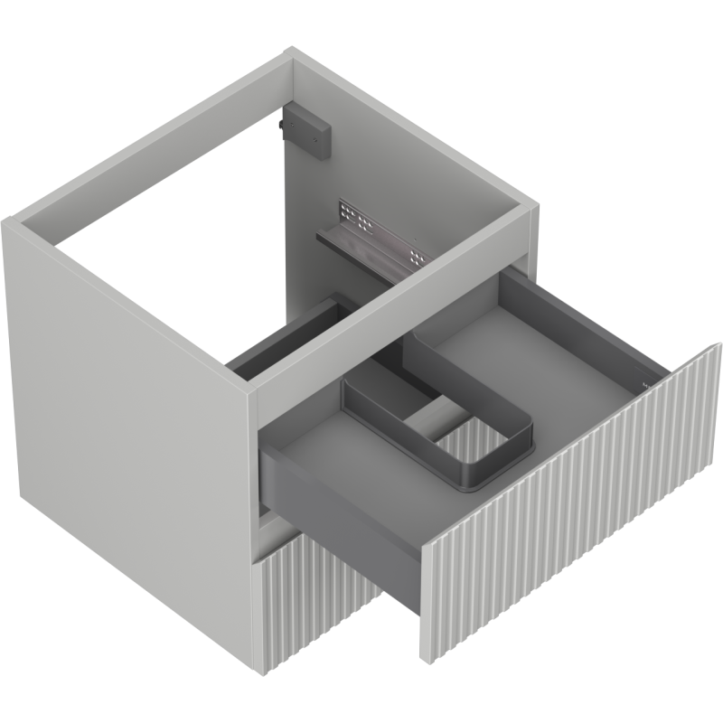 Mexen Rivel vonios spintelė po praustuvu 50 cm, 2 stalčiai, grioveliais , pilka matinė - 91A20-05047-2-BFF62