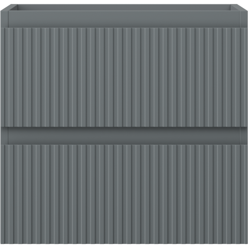 Mexen Rivel vonios kambario spintelė po praustuvu 50 cm, 2 stalčiai, rifliuota, matinis grafitas - 91A20-05047-2-BFF66