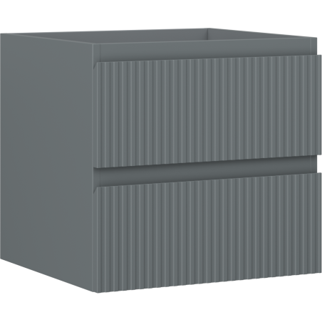 Mexen Rivel vonios kambario spintelė po praustuvu 50 cm, 2 stalčiai, rifliuota, matinis grafitas - 91A20-05047-2-BFF66