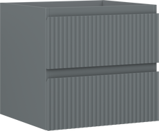 Mexen Rivel vonios kambario spintelė po praustuvu 50 cm, 2 stalčiai, rifliuota, matinis grafitas - 91A20-05047-2-BFF66