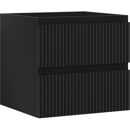 Mexen Rivel vonios spintelė po praustuvu 50 cm, 2 stalčiai, rifliuotas, juodas matinis - 91A20-05047-2-BFF71