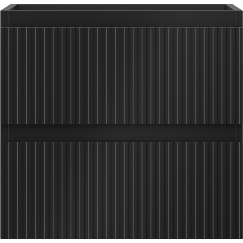 Mexen Rivel vonios spintelė po praustuvu 50 cm, 2 stalčiai, rifliuotas, juodas matinis - 91A20-05047-2-BFF71