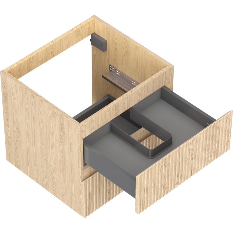 Mexen Rivel vonios kambario spintelė po praustuvu 50 cm, 2 stalčiai, grioveliais, ąžuolas - 91A20-05047-2-BFF81