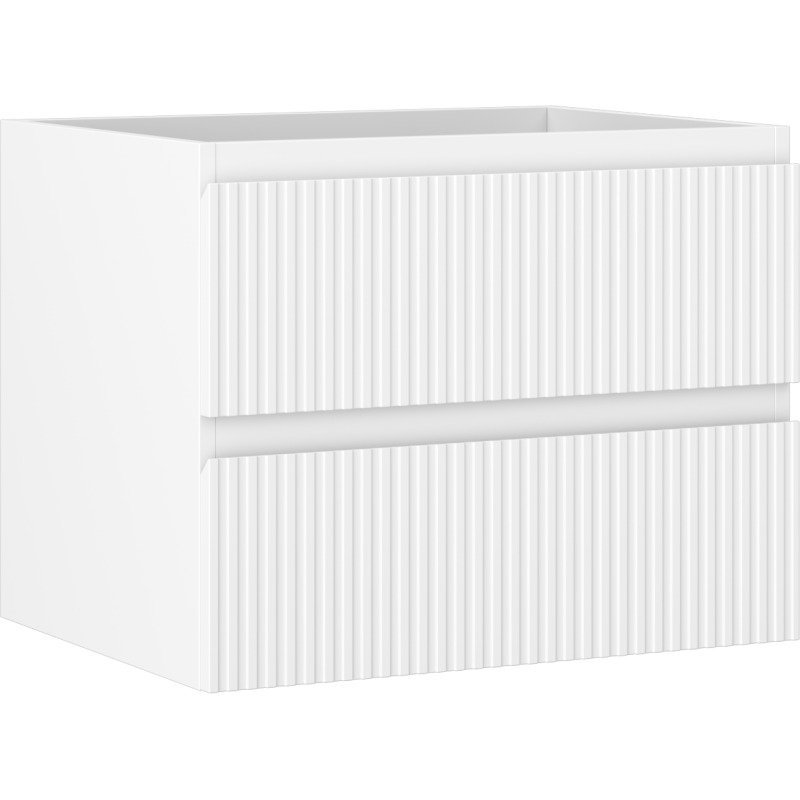 Mexen Rivel vonios spintelė po praustuvu 60 cm, 2 stalčiai, rifliuota, balta matinė - 91A20-06047-2-BFF01