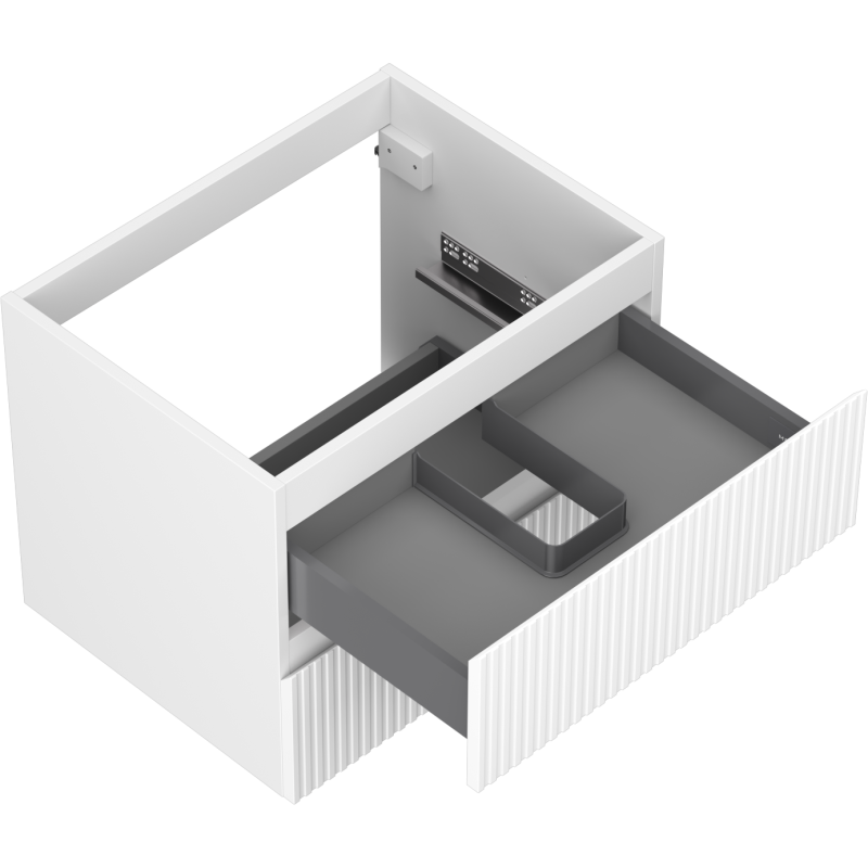 Mexen Rivel vonios spintelė po praustuvu 60 cm, 2 stalčiai, rifliuota, balta matinė - 91A20-06047-2-BFF01