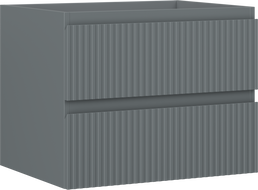 Mexen Rivel vonios kambario spintelė po praustuvu 60 cm, 2 stalčiai, rifliuota, matinis grafitas - 91A20-06047-2-BFF66