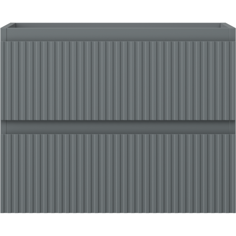 Mexen Rivel vonios kambario spintelė po praustuvu 60 cm, 2 stalčiai, rifliuota, matinis grafitas - 91A20-06047-2-BFF66