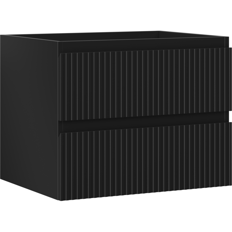 Mexen Rivel vonios spintele po kriaukle 60 cm, 2 stalčiai, su grioveliais, juoda matinė - 91A20-06047-2-BFF71