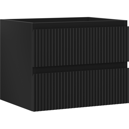 Mexen Rivel vonios spintele po kriaukle 60 cm, 2 stalčiai, su grioveliais, juoda matinė - 91A20-06047-2-BFF71