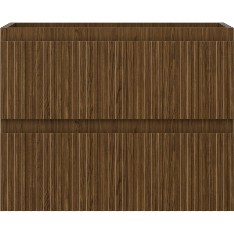 Mexen Rivel vonios kambario spintelė po praustuvu 60 cm, 2 stalčiai, rifliuota, riešutas - 91A20-06047-2-BFF86