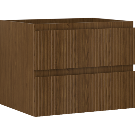 Mexen Rivel vonios kambario spintelė po praustuvu 60 cm, 2 stalčiai, rifliuota, riešutas - 91A20-06047-2-BFF86