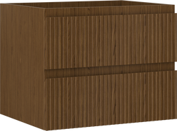 Mexen Rivel vonios kambario spintelė po praustuvu 60 cm, 2 stalčiai, rifliuota, riešutas - 91A20-06047-2-BFF86