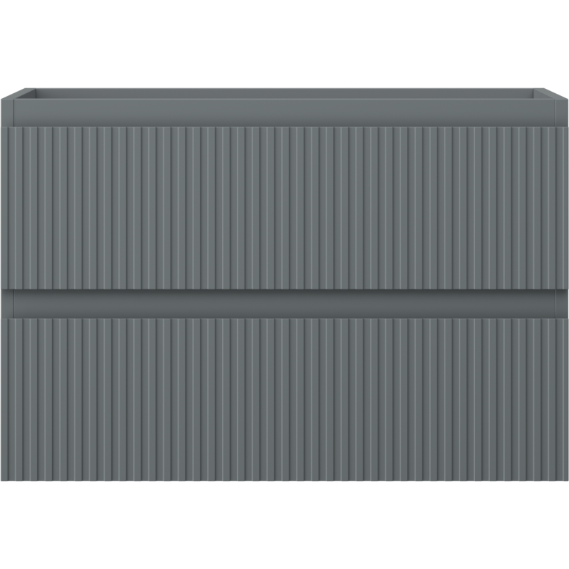 Mexen Rivel vonios kambario spintelė po praustuvu 70 cm, 2 stalčiai, grioveliais, matinė grafito spalva - 91A20-07047-2-BFF66