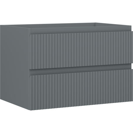 Mexen Rivel vonios kambario spintelė po praustuvu 70 cm, 2 stalčiai, grioveliais, matinė grafito spalva - 91A20-07047-2-BFF66