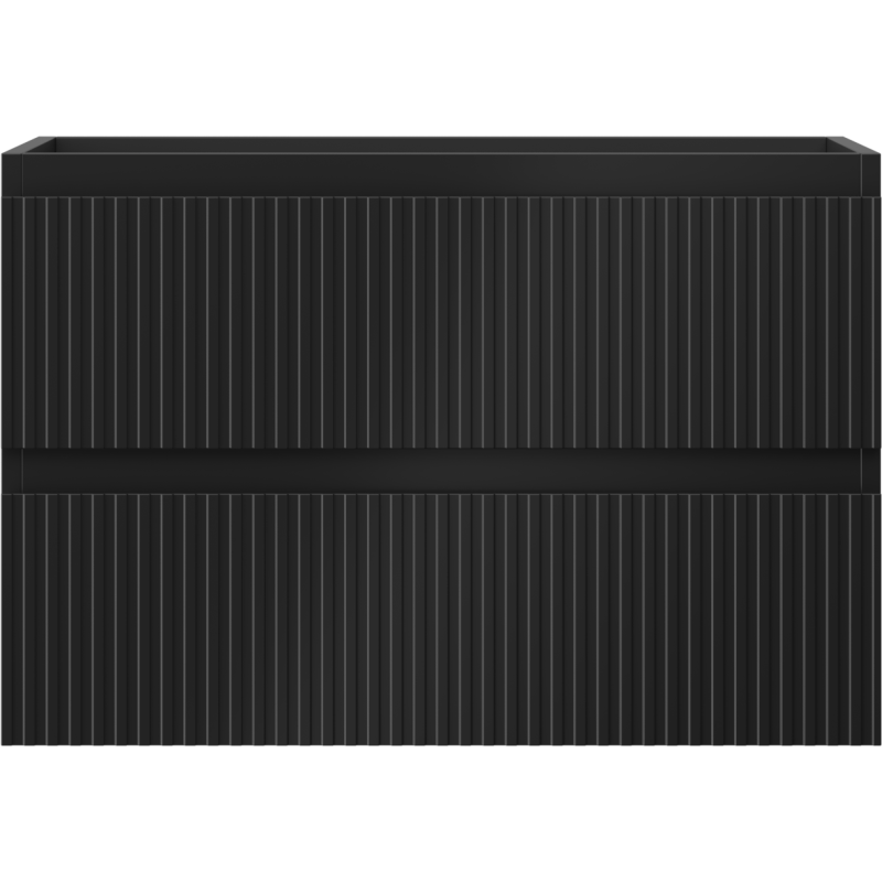 Mexen Rivel vonios spintelė po praustuvu 70 cm, 2 stalčiai, rifliuota, juoda matinė - 91A20-07047-2-BFF71