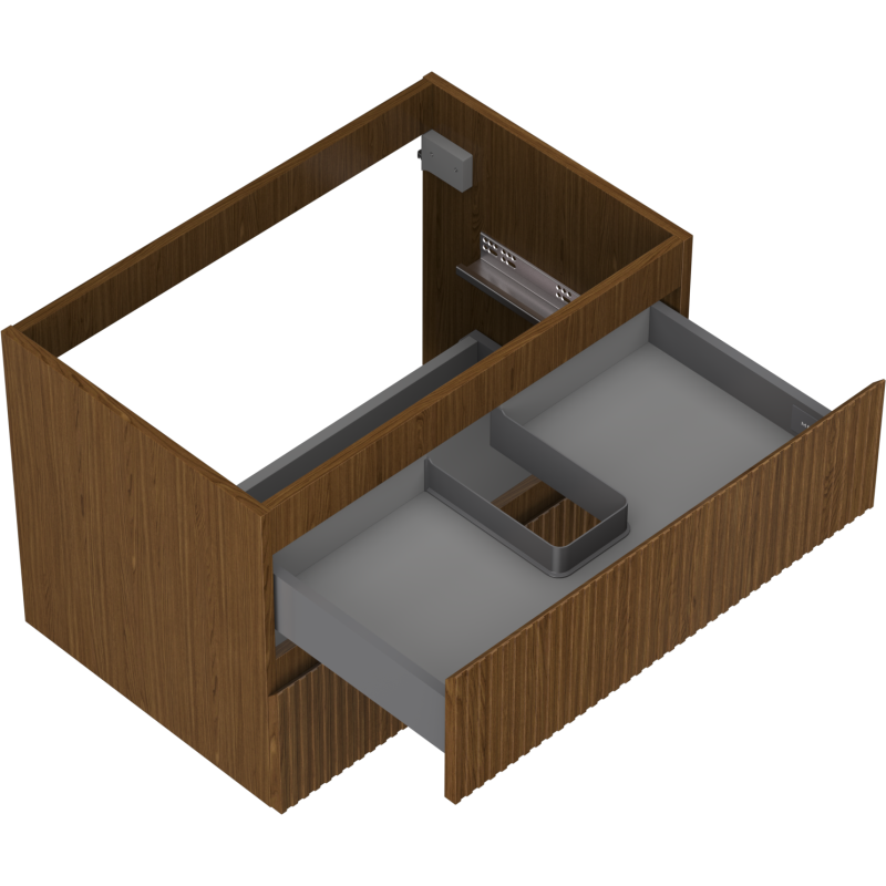 Mexen Rivel vonios baldų spintelė po praustuvu 70 cm, 2 stalčiai, grioveliai, riešutas - 91A20-07047-2-BFF86