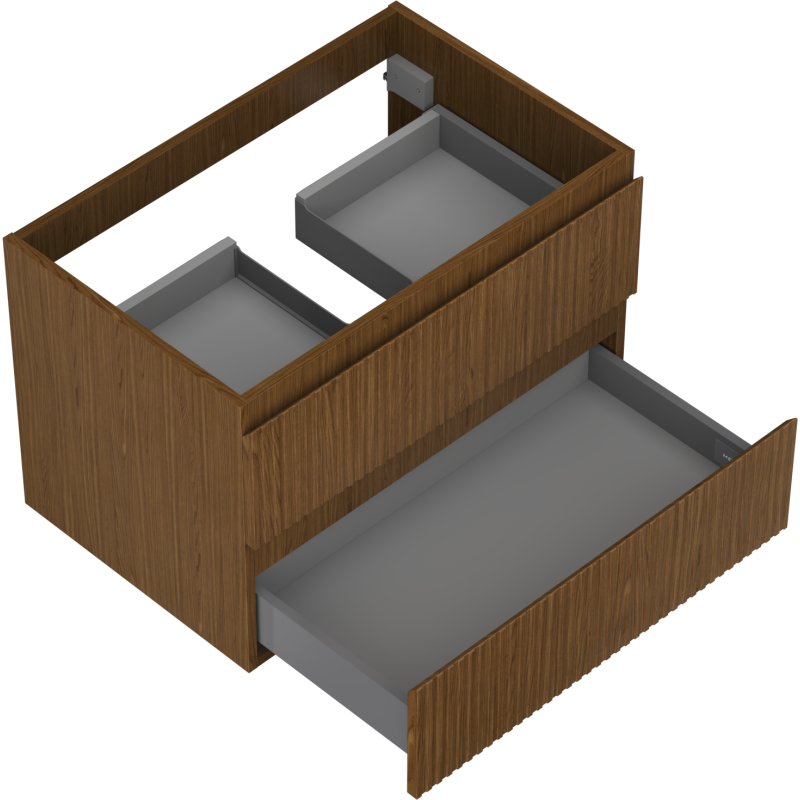 Mexen Rivel vonios baldų spintelė po praustuvu 70 cm, 2 stalčiai, grioveliai, riešutas - 91A20-07047-2-BFF86