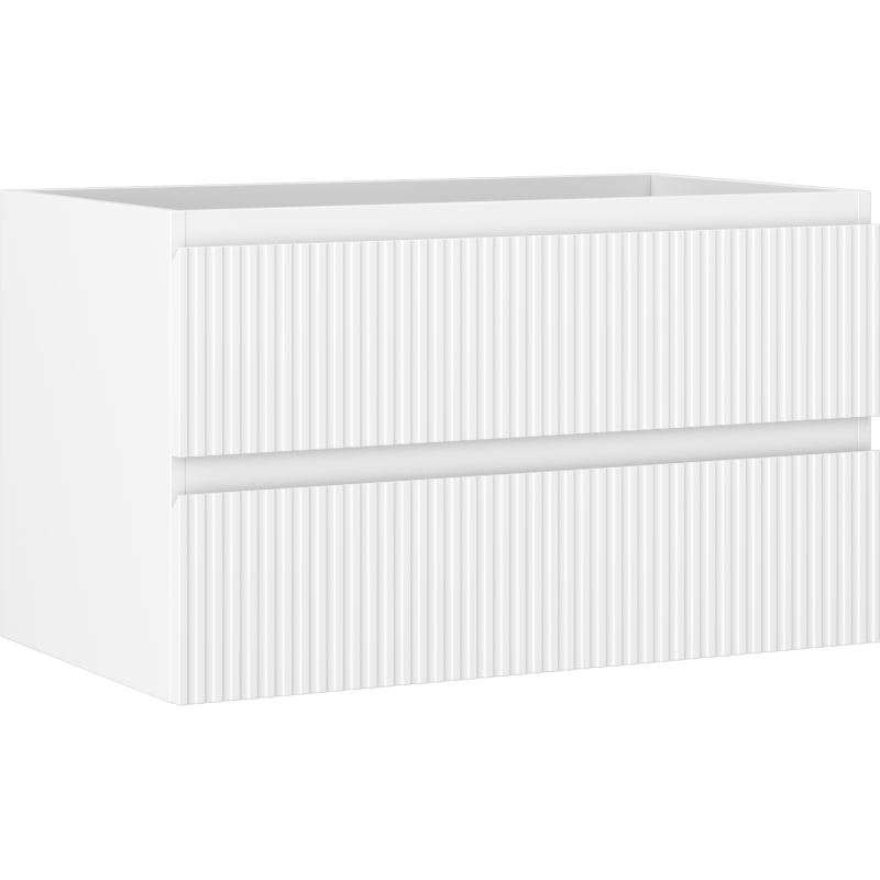 Mexen Rivel vonios spintelė po praustuvu 80 cm, 2 stalčiai, grioveliais, balta matinė - 91A20-08047-2-BFF01