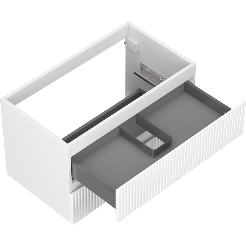 Mexen Rivel vonios spintelė po praustuvu 80 cm, 2 stalčiai, grioveliais, balta matinė - 91A20-08047-2-BFF01