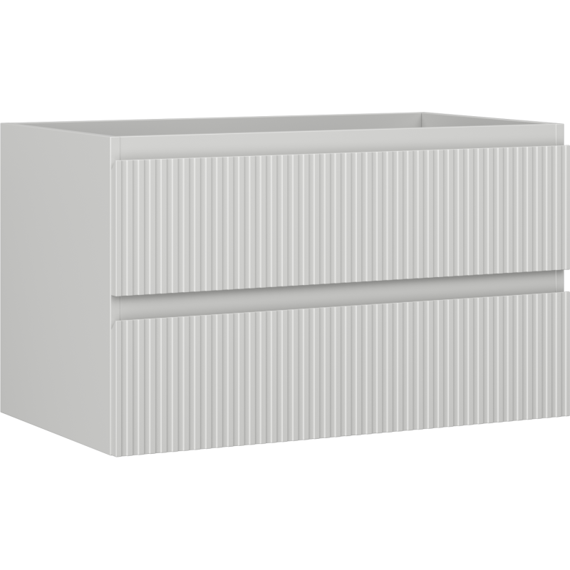 Mexen Rivel vonios spintelė po kriaukle 80 cm, 2 stalčiai, rifliuota, pilka matinė - 91A20-08047-2-BFF62