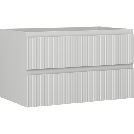 Mexen Rivel vonios spintelė po kriaukle 80 cm, 2 stalčiai, rifliuota, pilka matinė - 91A20-08047-2-BFF62