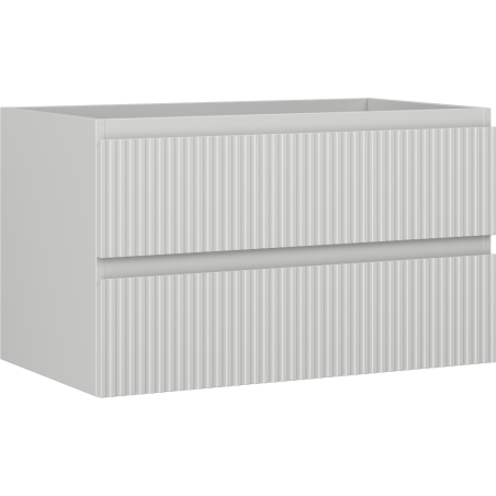 Mexen Rivel vonios spintelė po praustuvu 80 cm, 2 stalčiai, rifliuota, pilka matinė - 91A20-08047-2-BFF62