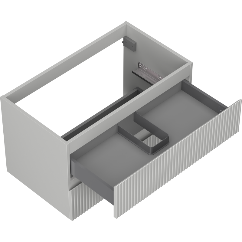 Mexen Rivel vonios spintelė po praustuvu 80 cm, 2 stalčiai, rifliuota, pilka matinė - 91A20-08047-2-BFF62