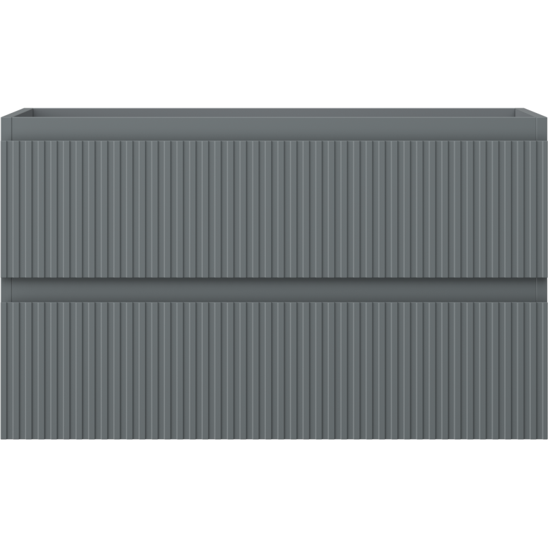 Mexen Rivel vonios kambario spintelė po praustuvu 80 cm, 2 stalčiai, rifliuota, matinė grafito spalva - 91A20-08047-2-BFF66