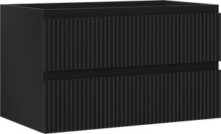 Mexen Rivel vonios spintelė po kriaukle 80 cm, 2 stalčiai, su grioveliais, juoda matinė - 91A20-08047-2-BFF71