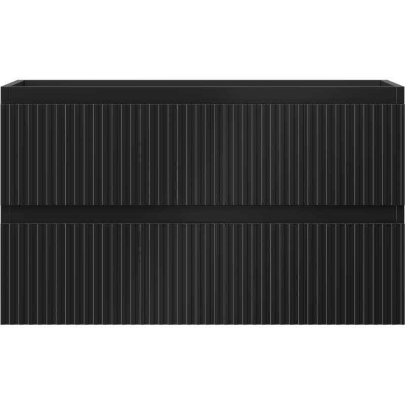 Mexen Rivel vonios spintelė po kriaukle 80 cm, 2 stalčiai, su grioveliais, juoda matinė - 91A20-08047-2-BFF71