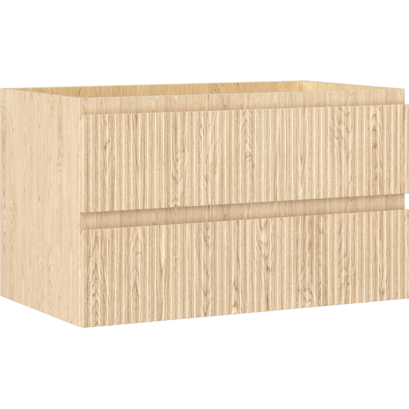 Mexen Rivel vonios spintelė po kriaukle 80 cm, 2 stalčiai, grioveliais, ąžuolas - 91A20-08047-2-BFF81