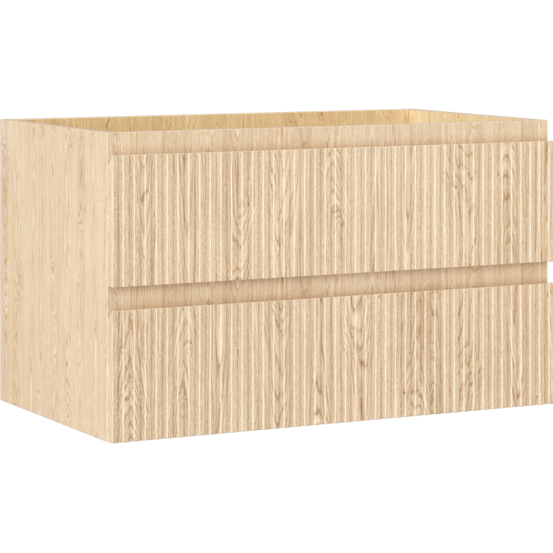 Mexen Rivel vonios spintelė po kriaukle 80 cm, 2 stalčiai, rifliuota, ąžuolas - 91A20-08047-2-BFF81