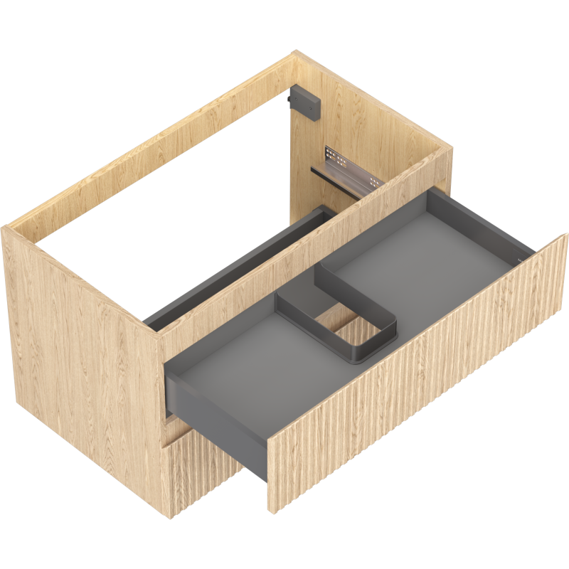 Mexen Rivel vonios spintelė po kriaukle 80 cm, 2 stalčiai, grioveliais, ąžuolas - 91A20-08047-2-BFF81