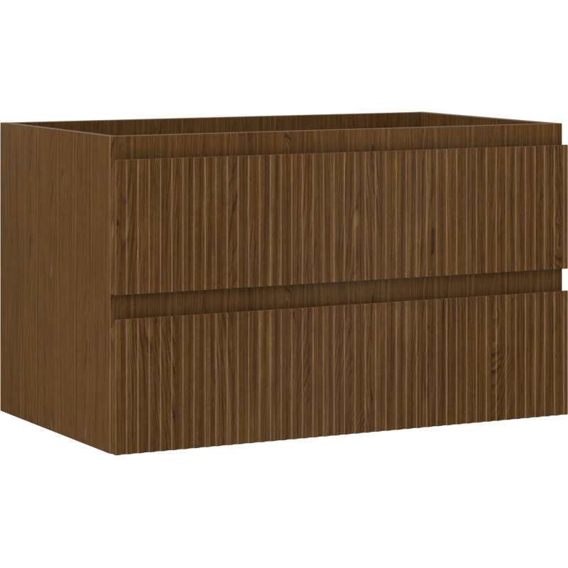 Mexen Rivel vonios spintelė po praustuvu 80 cm, 2 stalčiai, grioveliuota, riešutas - 91A20-08047-2-BFF86