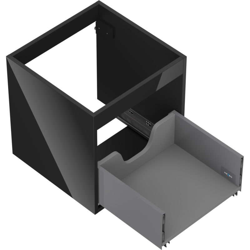 Mexen Box-A praustuvo spintelės korpusas 45 cm, 1 stalčius, juodas blizgus - 91AX0-0450-470-1-70